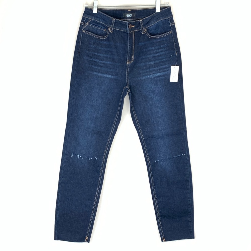 MOD Black Label Wax Jean Sz 13 Holy Knee Raw Hem